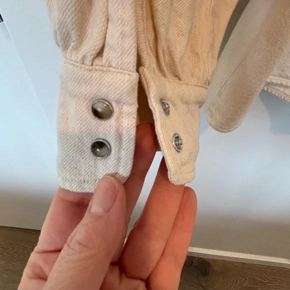 Sezane Cream Ruffle Blouse (Denim material) 38 - Picture 8 of 8